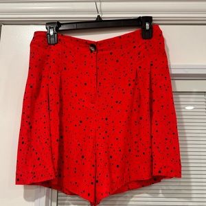 Zara Flowy shorts red with black dots size M